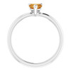 14K White Natural Citrine Heart Solitaire Ring
