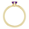 14K Yellow Natural Amethyst Heart Solitaire Ring