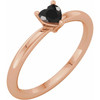 14K Rose Natural Black Onyx Heart Solitaire Ring