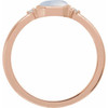14K Rose Natural Rainbow Moonstone & .03 CTW Natural Diamond Ring