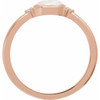 14K Rose Natural White Opal & .03 CTW Natural Diamond Ring