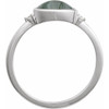 Sterling Silver Natural Moss Agate & .03 CTW Natural Diamond Ring