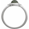 14K White Natural Moss Agate & .03 CTW Natural Diamond Ring