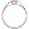Platinum Natural Pink Coral & .03 CTW Natural Diamond Ring