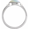 14K White Natural White Opal & .03 CTW Natural Diamond Ring