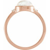14K Rose Natural Rainbow Moonstone & .03 CTW Natural Diamond Ring