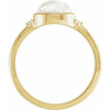 14K Yellow Natural Rainbow Moonstone & .03 CTW Natural Diamond Ring