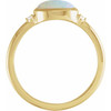 14K Yellow Natural White Opal & .03 CTW Natural Diamond Ring