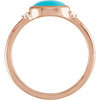 14K Rose Natural Turquoise & .03 CTW Natural Diamond Ring