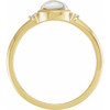 14K Yellow Natural Rainbow Moonstone & .03 CTW Natural Diamond Ring