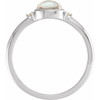 Sterling Silver Natural Rainbow Moonstone & .03 CTW Natural Diamond Ring
