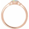 14K Rose Natural White Opal & .03 CTW Natural Diamond Ring
