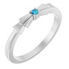 Sterling Silver Natural Blue Zircon Stackable Ring