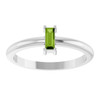 14K White Natural Peridot Stackable Ring