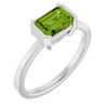 Sterling Silver Natural Peridot Ring