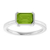 Platinum Natural Peridot Ring
