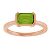 14K Rose Natural Peridot Ring