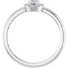 Sterling Silver Natural White Sapphire & .05 CTW Natural Diamond French-Set Halo-Style Ring