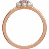 14K Rose Natural Tanzanite & Cultured White Seed Pearl Halo-Style Ring