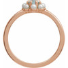 14K Rose Natural Sky Blue Topaz & Cultured White Seed Pearl Halo-Style Ring