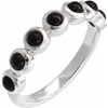 Platinum Natural Black Onyx Stackable Ring