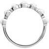 14K White Cabochon Natural Rainbow Moonstone Stackable Ring