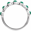 Platinum Cabochon Natural Emerald Stackable Ring