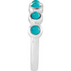 Sterling Silver Cabochon Natural Turquoise Stackable Ring