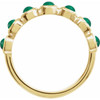 14K Yellow Cabochon Natural Emerald Stackable Ring