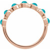 14K Rose Cabochon Natural Turquoise Stackable Ring