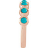 14K Rose Cabochon Natural Turquoise Stackable Ring