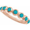 14K Rose Cabochon Natural Turquoise Stackable Ring