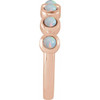 14K Rose Cabochon Natural White Opal Stackable Ring