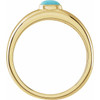 14K Yellow Natural Turquoise Cabochon Dome Ring