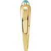 14K Yellow Natural Turquoise Cabochon Dome Ring