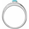 Sterling Silver Natural Turquoise Cabochon Dome Ring