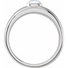 Sterling Silver Natural Rainbow Moonstone Cabochon Dome Ring