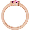 14K Rose Lab-Grown Pink Sapphire Asymmetric Solitaire Ring