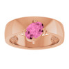 14K Rose Lab-Grown Pink Sapphire Asymmetric Solitaire Ring