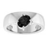 Platinum Natural Black Onyx Asymmetric Solitaire Ring