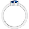 Platinum Lab-Grown Blue Sapphire Asymmetric Solitaire Ring