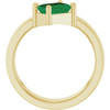 14K Yellow Lab-Grown Emerald Asymmetric Solitaire Ring