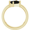 14K Yellow Natural Black Onyx Asymmetric Solitaire Ring
