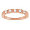 14K Rose Natural White Sapphire Stackable Ring
