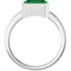 Platinum Lab-Grown Emerald Ring