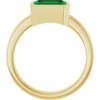 14K Yellow Lab-Grown Emerald Ring
