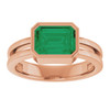 14K Rose Lab-Grown Emerald Ring