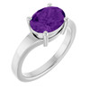 Sterling Silver Natural Amethyst Ring