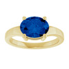 14K Yellow Lab-Grown Blue Sapphire Ring