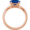 14K Rose Lab-Grown Blue Sapphire Ring